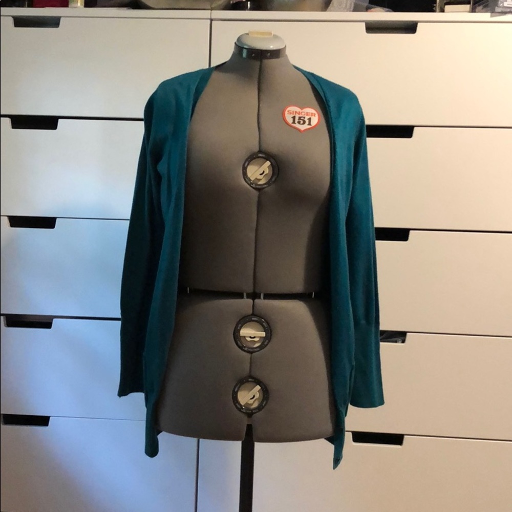 Blue Knit Cardigan - Size M - With Pockets